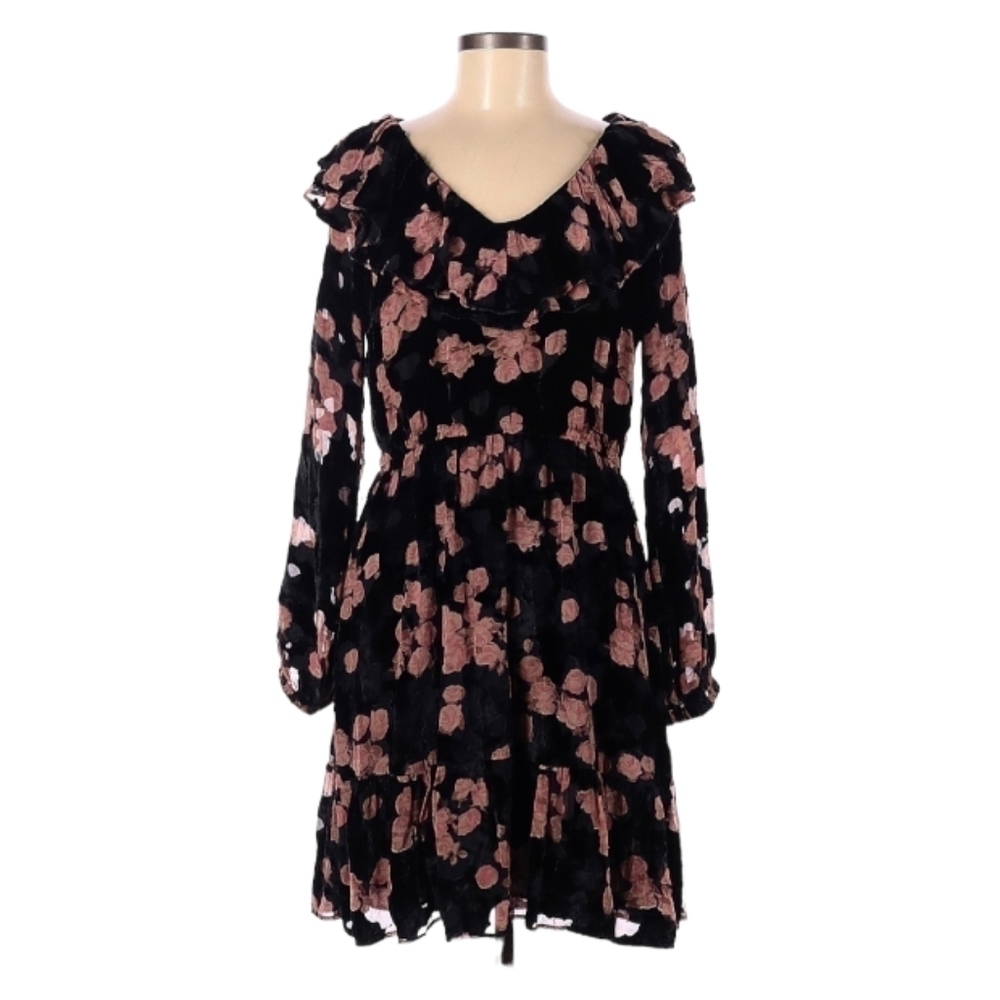Michael Kors Velvet and Chiffon Dress Size M